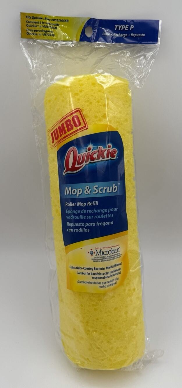 Quickie Jumbo Mop & Scrub Roller Mop Refill Type P Fits Quickie Mop 055/055B New